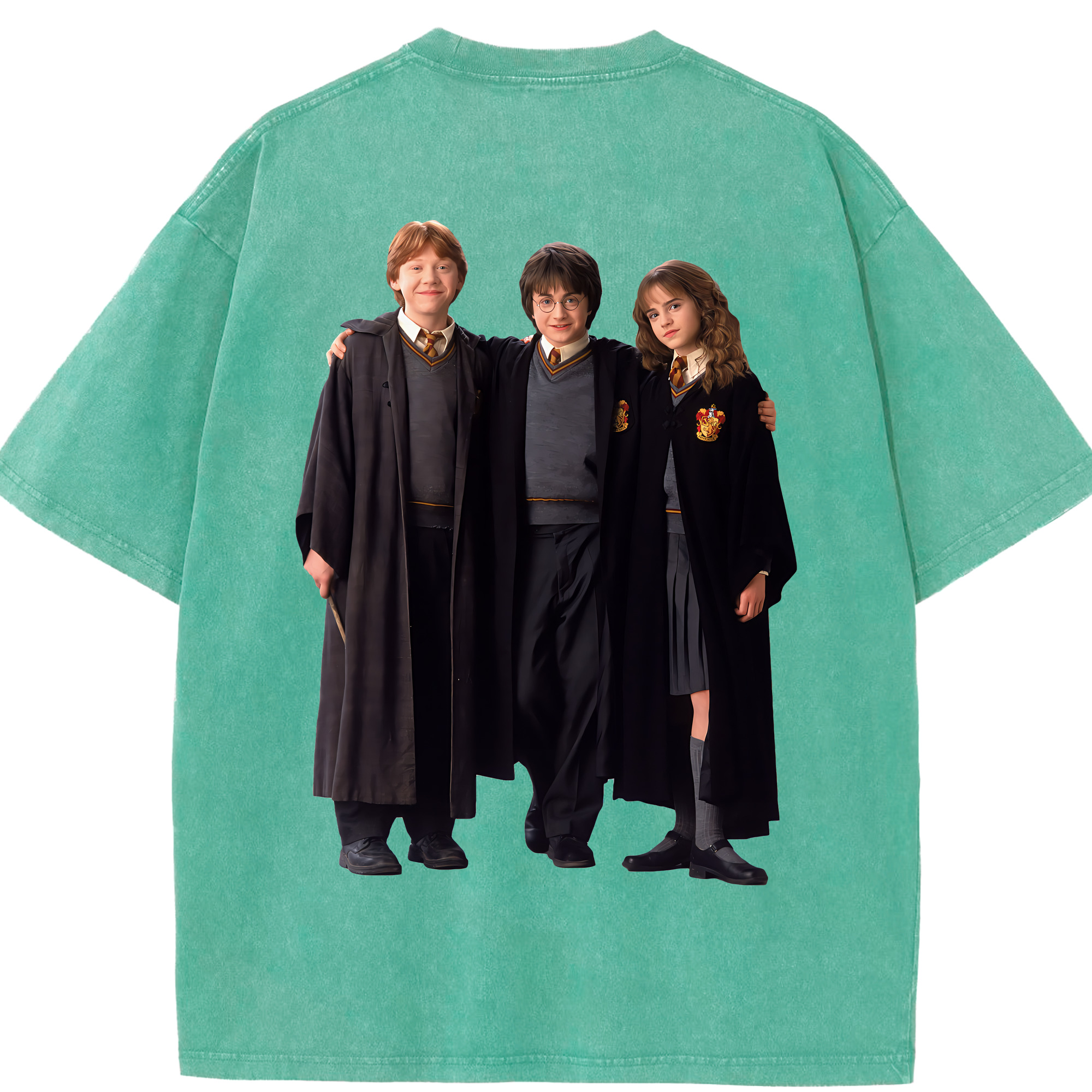 （画像用） Harry Potter ハリー・ポッターシリーズ 綿100% ヴィンテージ風 半袖Tシャツ（背面プリント）